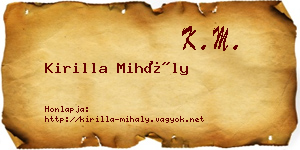 Kirilla Mihály névjegykártya