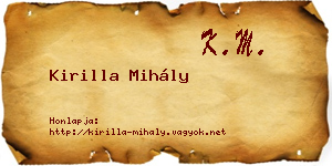 Kirilla Mihály névjegykártya
